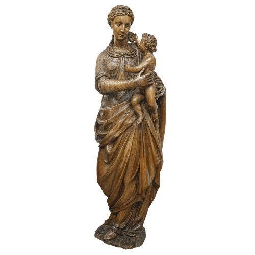 Madonna lignea con bambino, in legno di pioppo